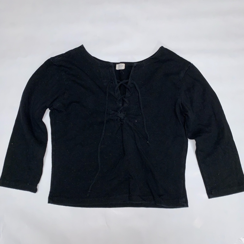 Cropped Brandy Melville Lace Up Shirt